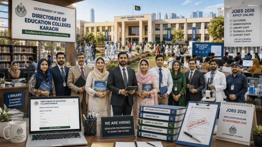 Directorate of Education Colleges Karachi Jobs 2026 | Apply Online
