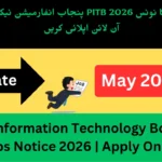 Punjab Information Technology Board PITB Jobs Notice 2026 | Apply Online